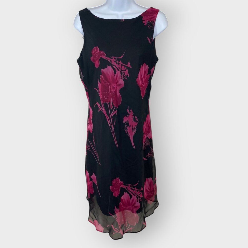Y2K 90s Alyn Paige Dress | 11/12 | Black Purple Floral | Whimsigoth Fairy Grunge